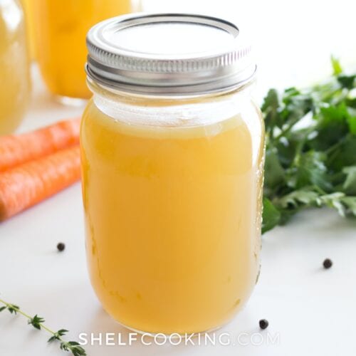 chicken broth in a jar, from Shelf Cooking