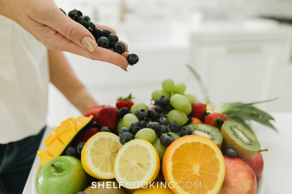 bowl of fruit on a counter, from Shelf Cooking