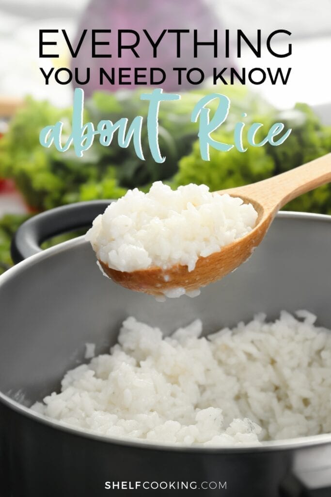white rice in a spoon, from Shelf Cooking