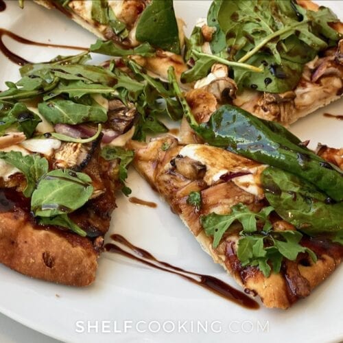 Homemade pizza on a plate, from Shelf Cooking