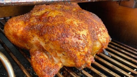 Smoked chicken on the Traeger, from Shelf Cooking