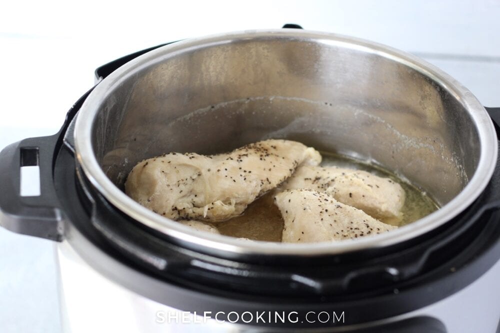 Cooked chicken breasts, from Shelf Cooking 