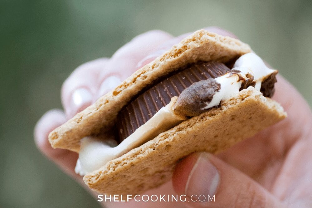 s'more with a peanut butter cup from Shelf Cooking
