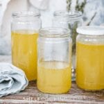 glass jars of turkey broth, from Shelf Cooking