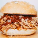 pulled pork sandwich with barbecue sauce, from Shelf Cooking