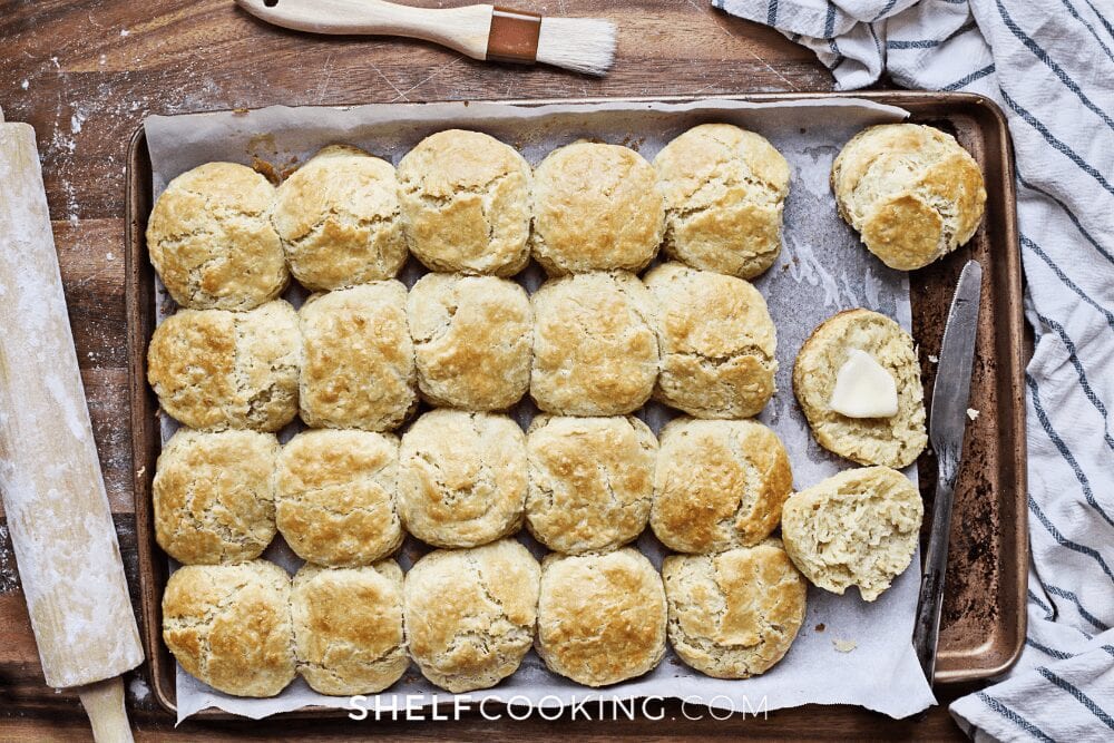 baking sheet of buttermilk biscuits, from Shelf Cooking 