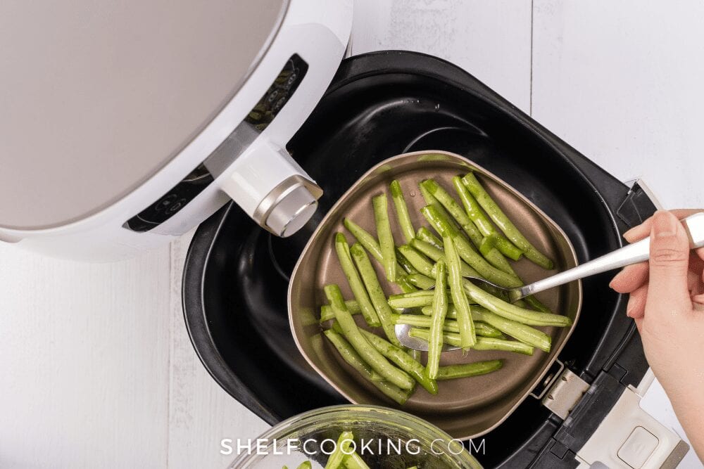 cooking green beans in an air fryer, from Shelf Cooking