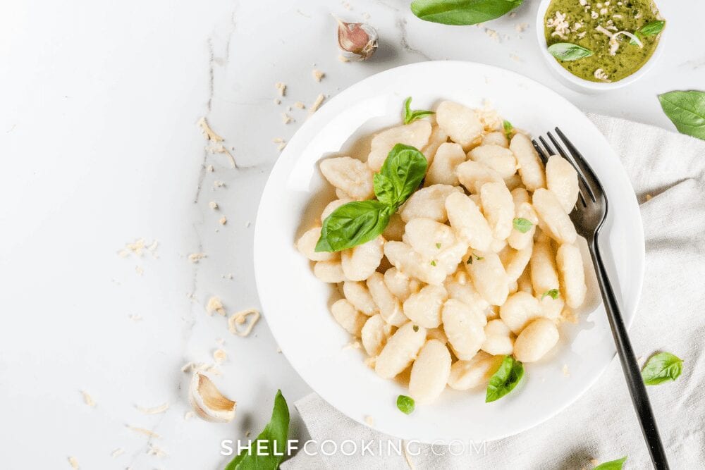 plate of potato gnocchi, from Shelf Cooking