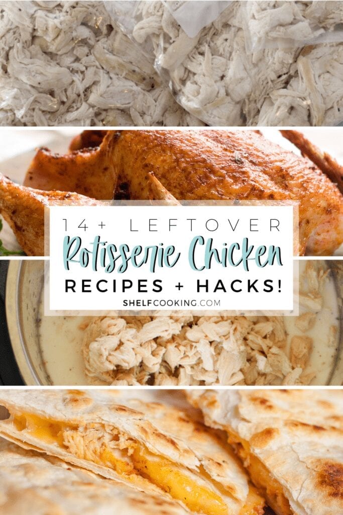 a roundup of leftover rotisserie chicken ideas, from Shelf Cooking