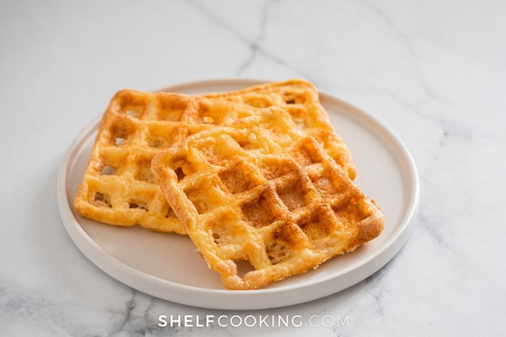2-ingredient keto chaffles, from Shelf Cooking