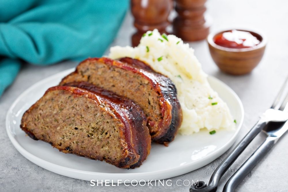 meatloaf made with potato chips, from Shelf Cooking