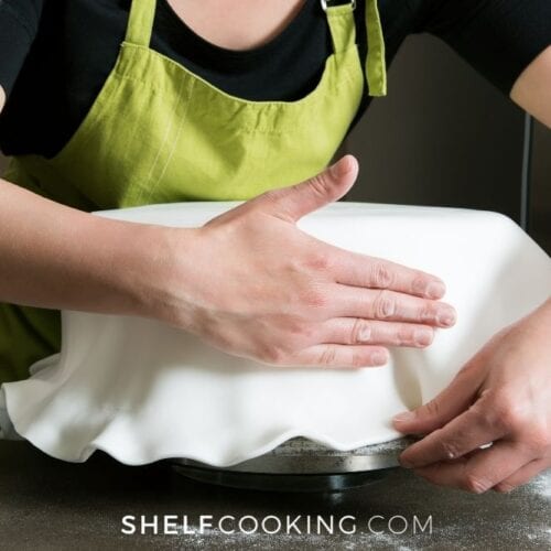 woman making marshmallow fondant, from Shelf Cooking