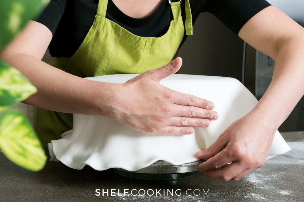 woman making marshmallow fondant, from Shelf Cooking