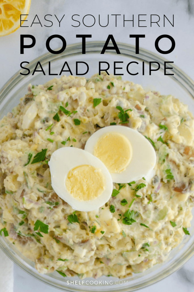 potato salad in a bowl, from Shelf Cooking