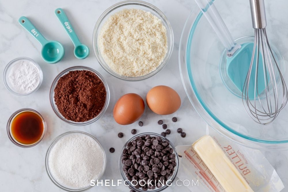 ingredients for gluten-free cookies, from Shelf Cooking