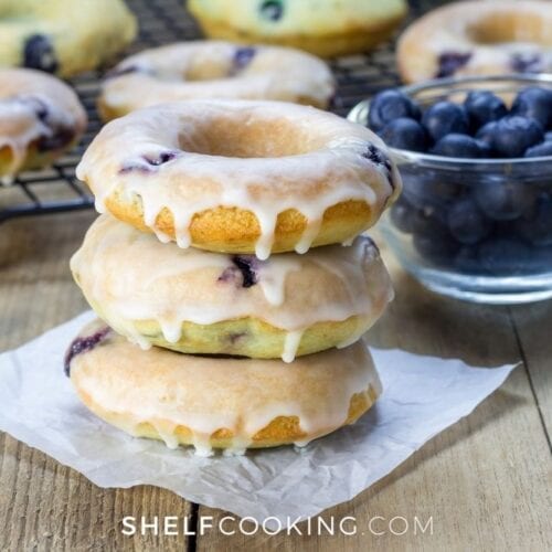 homemade baked blueberry donuts, from Shelf Cooking